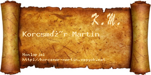 Korcsmár Martin névjegykártya