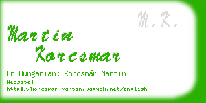 martin korcsmar business card